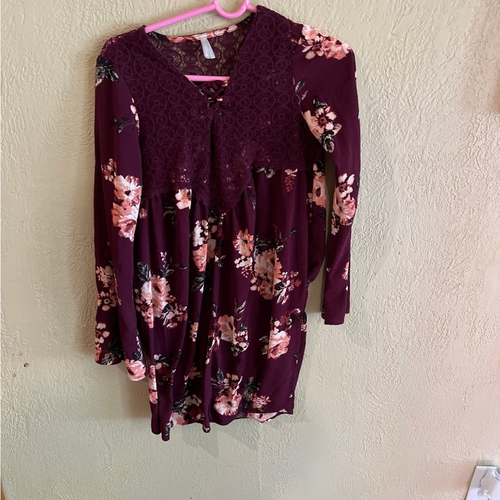 Vanity Burgundy Lace Dress